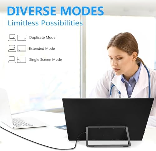 18.5 inch Portable Monitor + Sleeve 120Hz 1080P,100% sRGB FHD HDR USB HDMI with VESA Ultra Slim Portable Laptop Office Monitor
