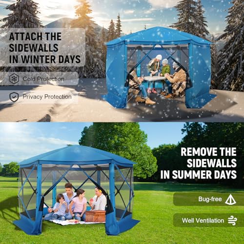 COBIZI 12x12ft Pop up Gazebo Screen Tent Screen House for Camping, Camping Outdoor Screened Gazebo, Canopy Tent