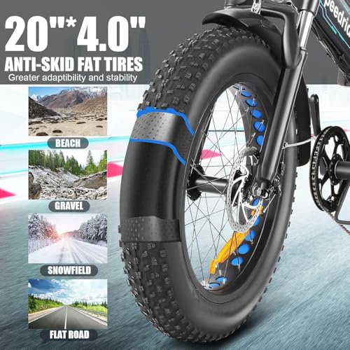 ANCHEER Folding Electric Bike for Adults, Electric Bicycle with 500W Brushless Motor(Peak 800W), 48V/499Wh Hidden Battery, Up to 55 Miles