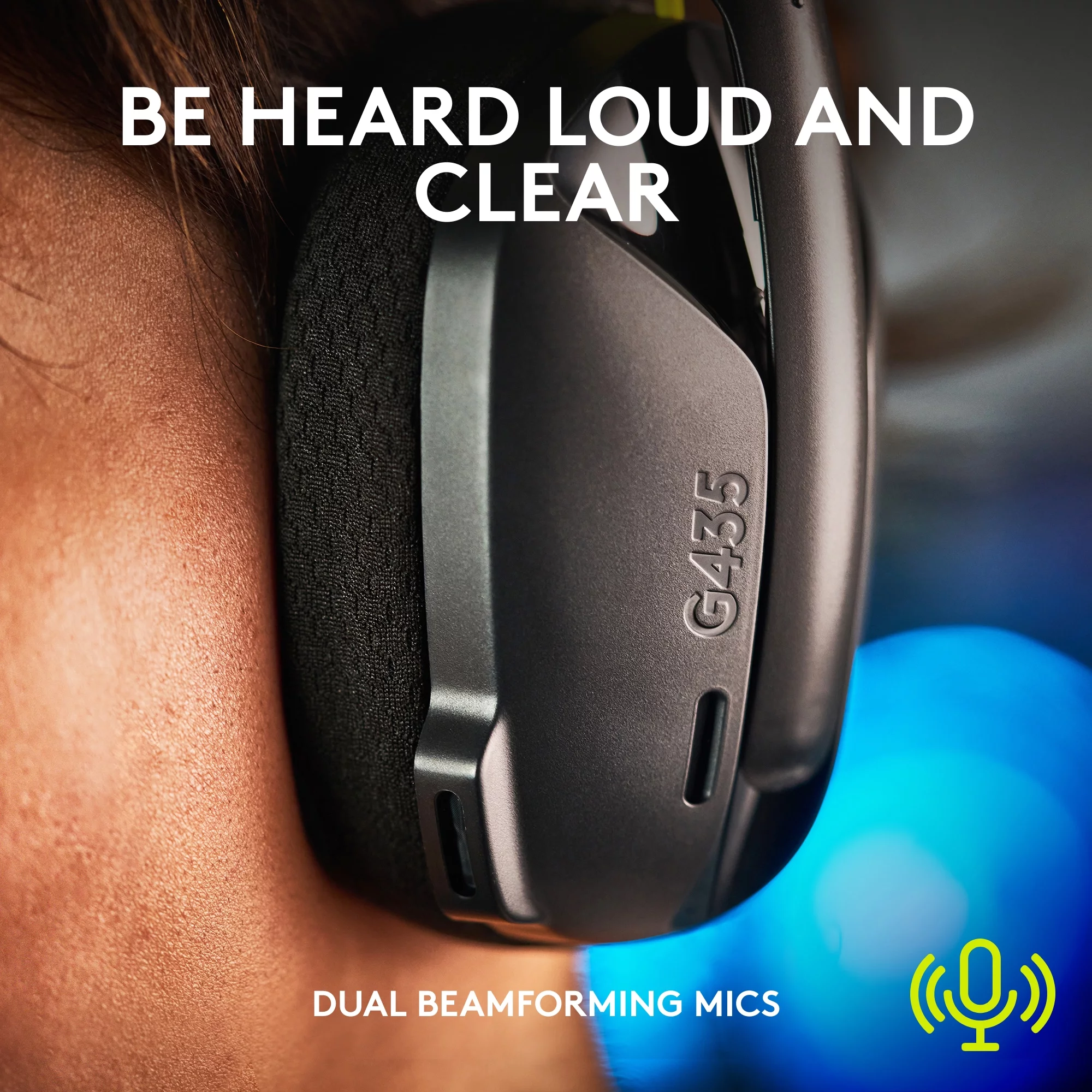 Logitech G435 LIGHTSPEED and Bluetooth Wireless Gaming Headset - Lightweight over-ear headphones, built-in mics, 18h battery
