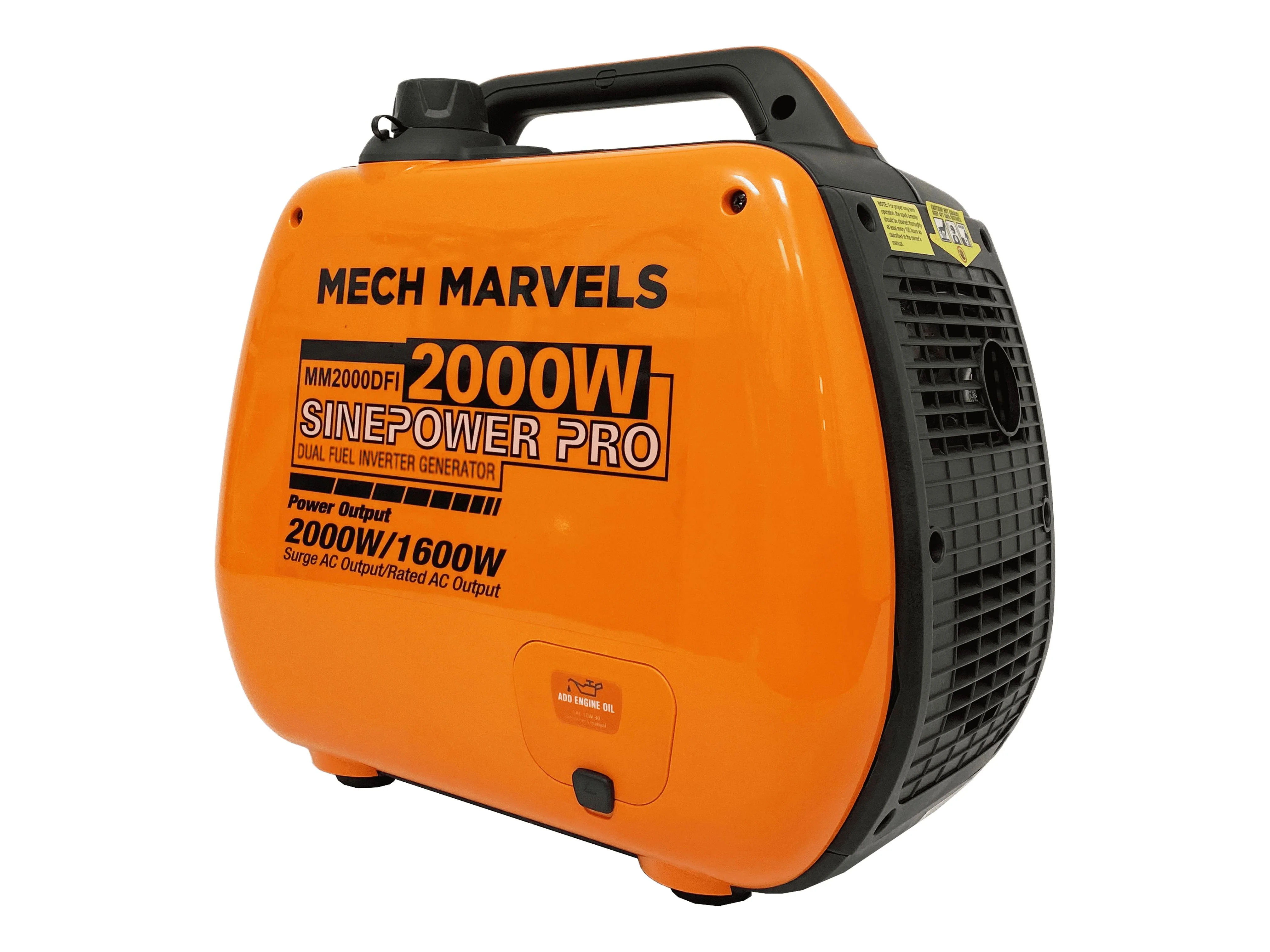 Mech Marvels Super Quiet 2000 Watt Dual Fuel Portable Inverter Generator, Clean Sine Wave, MM2000DFI