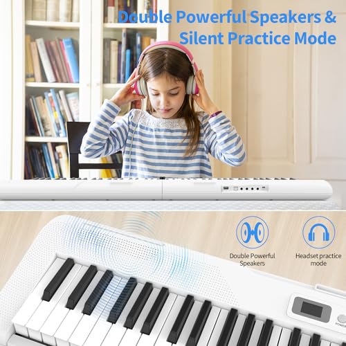 88 Key Piano Keyboard,Beginner Electric Digital Piano with Semi Weighted Keys,Keyboard Piano withSustain Pedal, Power Supply, Stand, Carrying Case