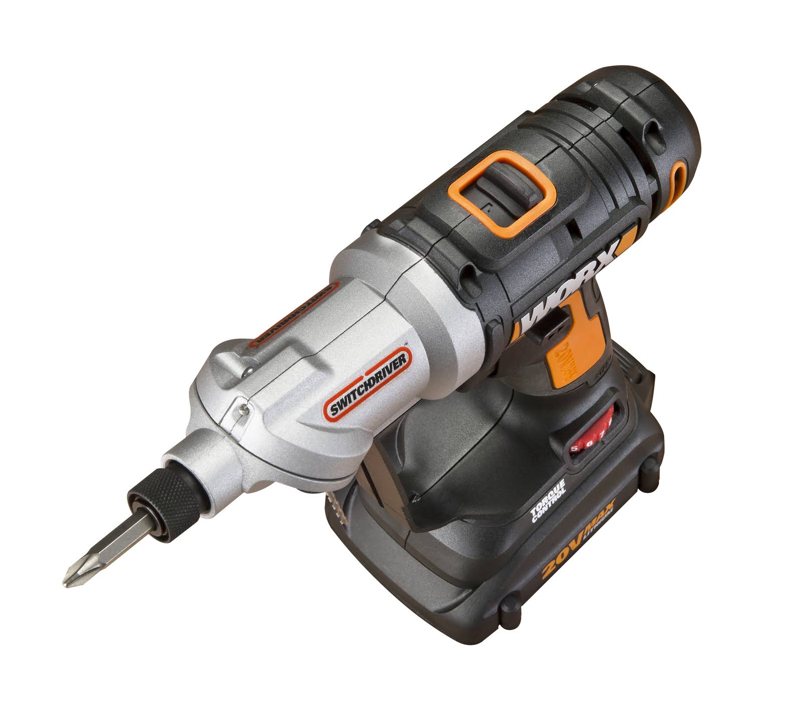 Worx WX176L.1 - 20-Volt Switchdriver Cordless 1/4 in. Drill and Driver with 67-Piece Accessory Kit