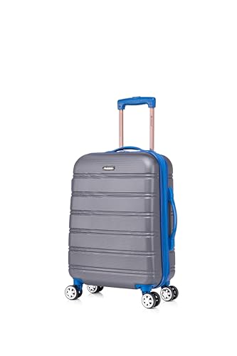Rockland Melbourne Hardside Expandable Luggage with Spinner Wheels, 2TONENAVY, 2 Piece (20/28)