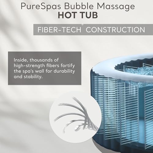 INTEX 28431EP PureSpa Plus Bubble Massage Spa Set: Includes Energy Efficient Spa Cover – 2 Contoured Headrest – LED Light – 6 Person Capacity – 85" x