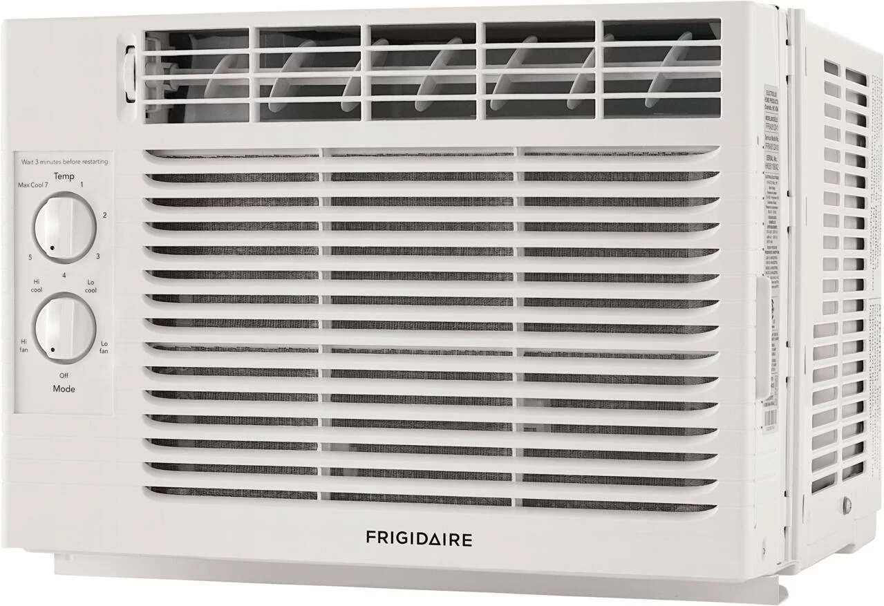 Frigidaire FFRA051ZA1 17" Window Mount Air Conditioner with 5000 BTU Cooling Capacity, 2 Fan Speeds, Fixed Chassis and Auto Restart in White