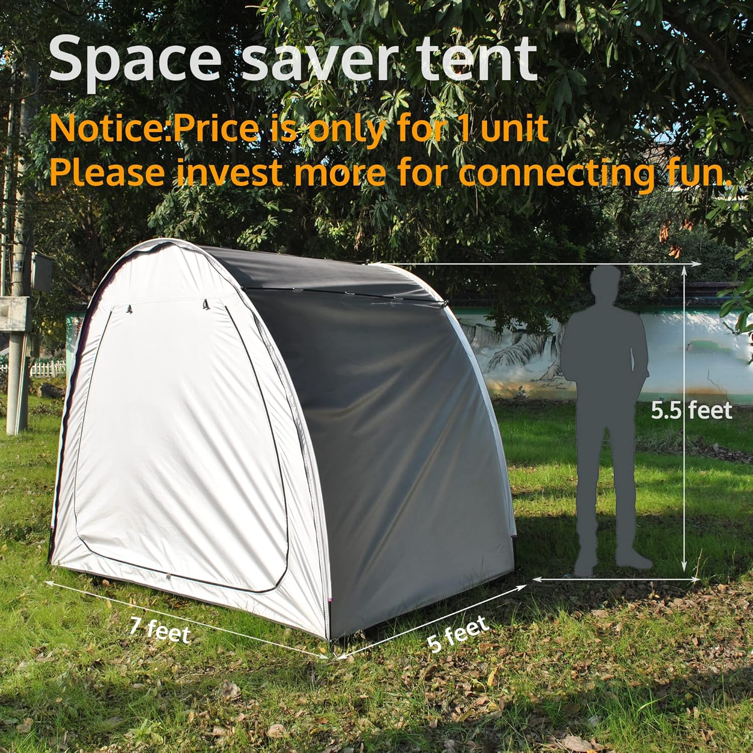 Attachable Beach Tent Sun Shelter 4 Person Heat and Light-Blocking UPF50+ UV Protection Sun Shade Easy Setup for A Family Vacation