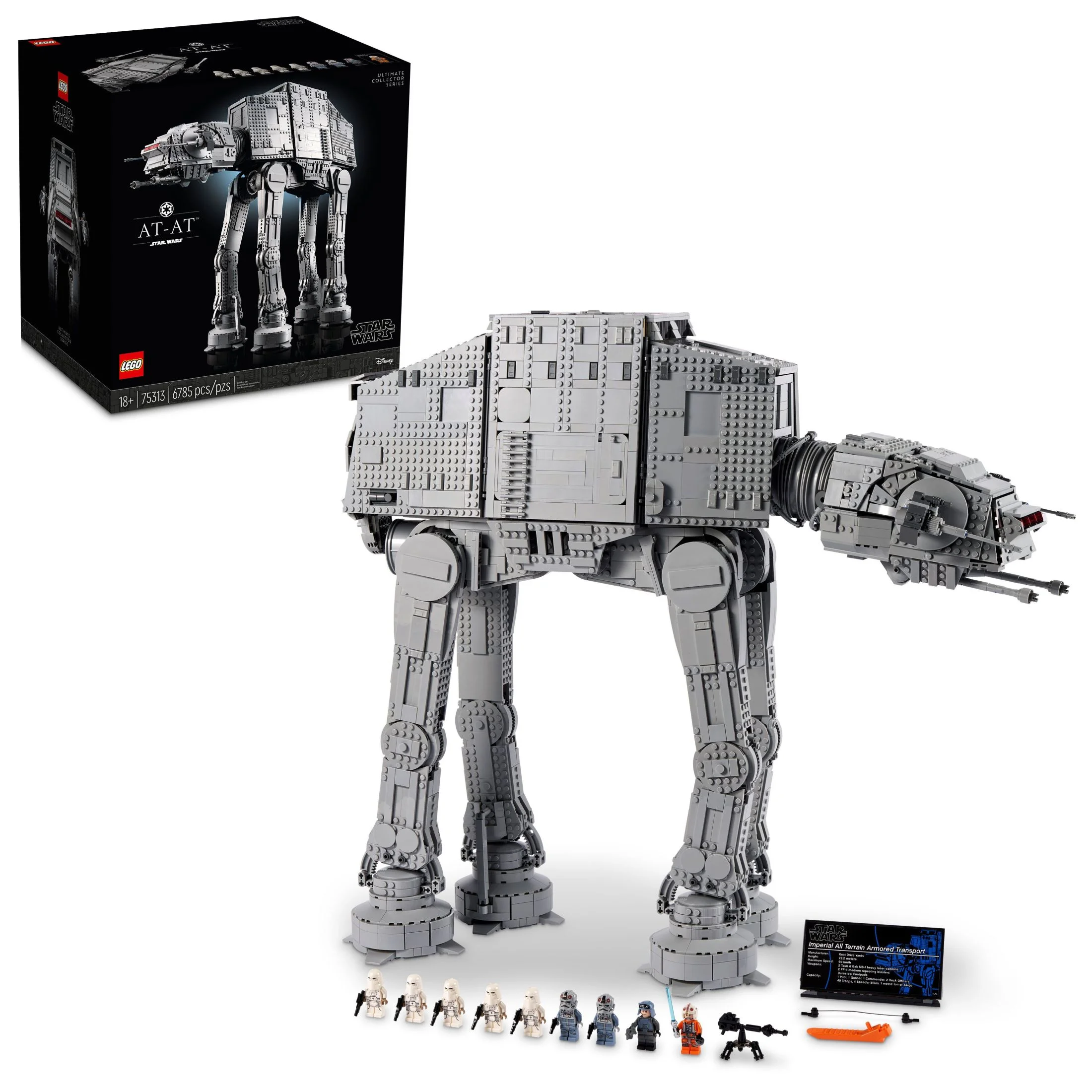 LEGO Star Wars AT-AT Walker 75313 Buildable Model - Collectible Set for Adults, Ultimate Build and Display Set, 9 Minifigures Including General Veers