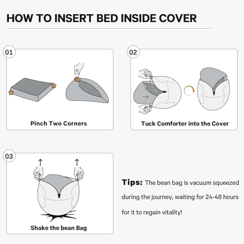Bean Bag Chairs for Adults - Giant Bean Bag Chair Convertible Bean Bag Bed - Beanbag Chair with Micro Fiber Cover/Furniture Foam Filler
