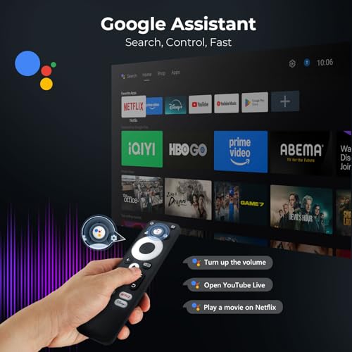 Outdoor-Projector-4K [1200 ANSI/Google TV/Voice Control] Smart Projector with WiFi 6 and Bluetooth, 10,000+ Apps