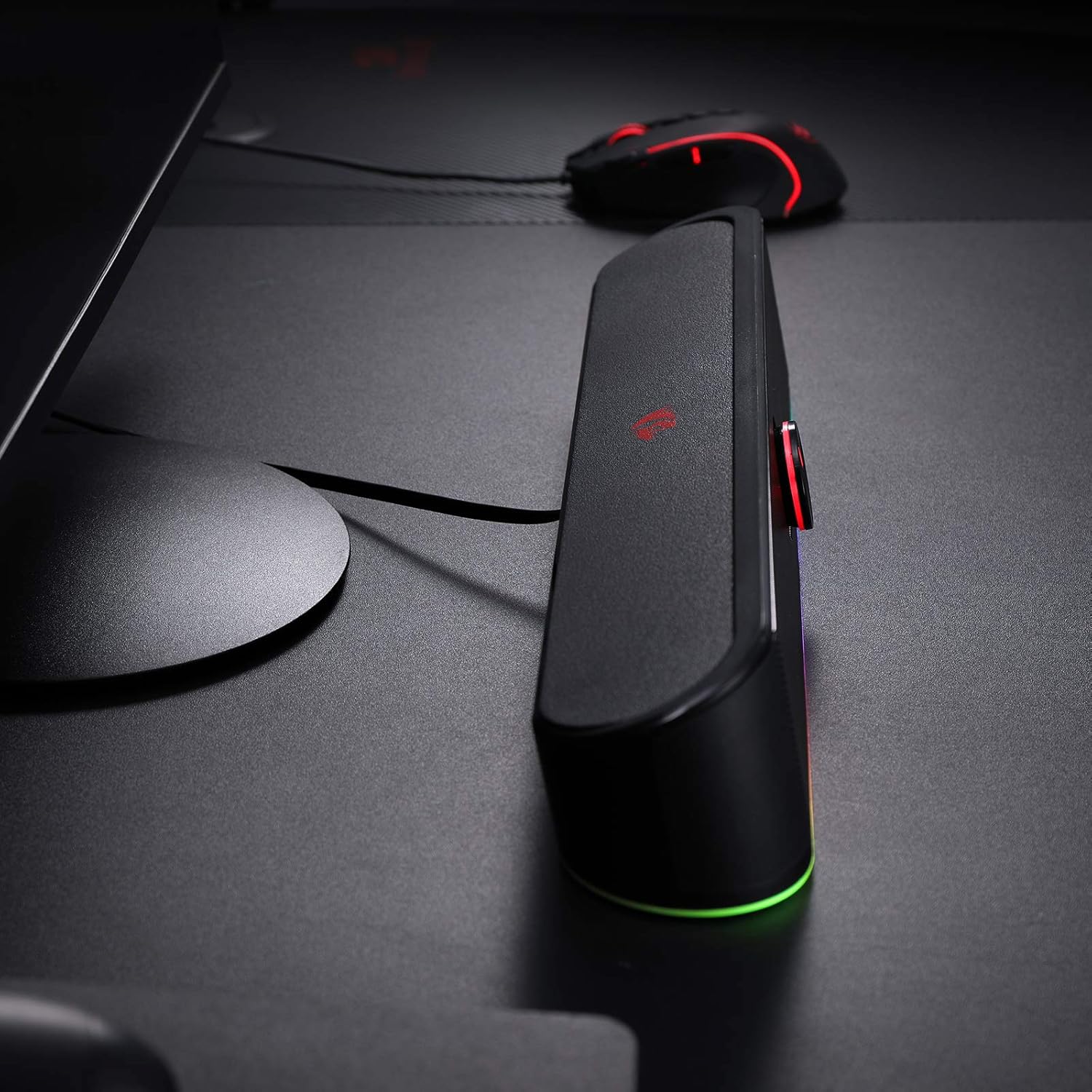 Redragon GS560 Adiemus RGB Desktop Soundbar, 2.0 Channel Computer Speaker with Dynamic Lighting Bar Audio-Light Sync/Display
