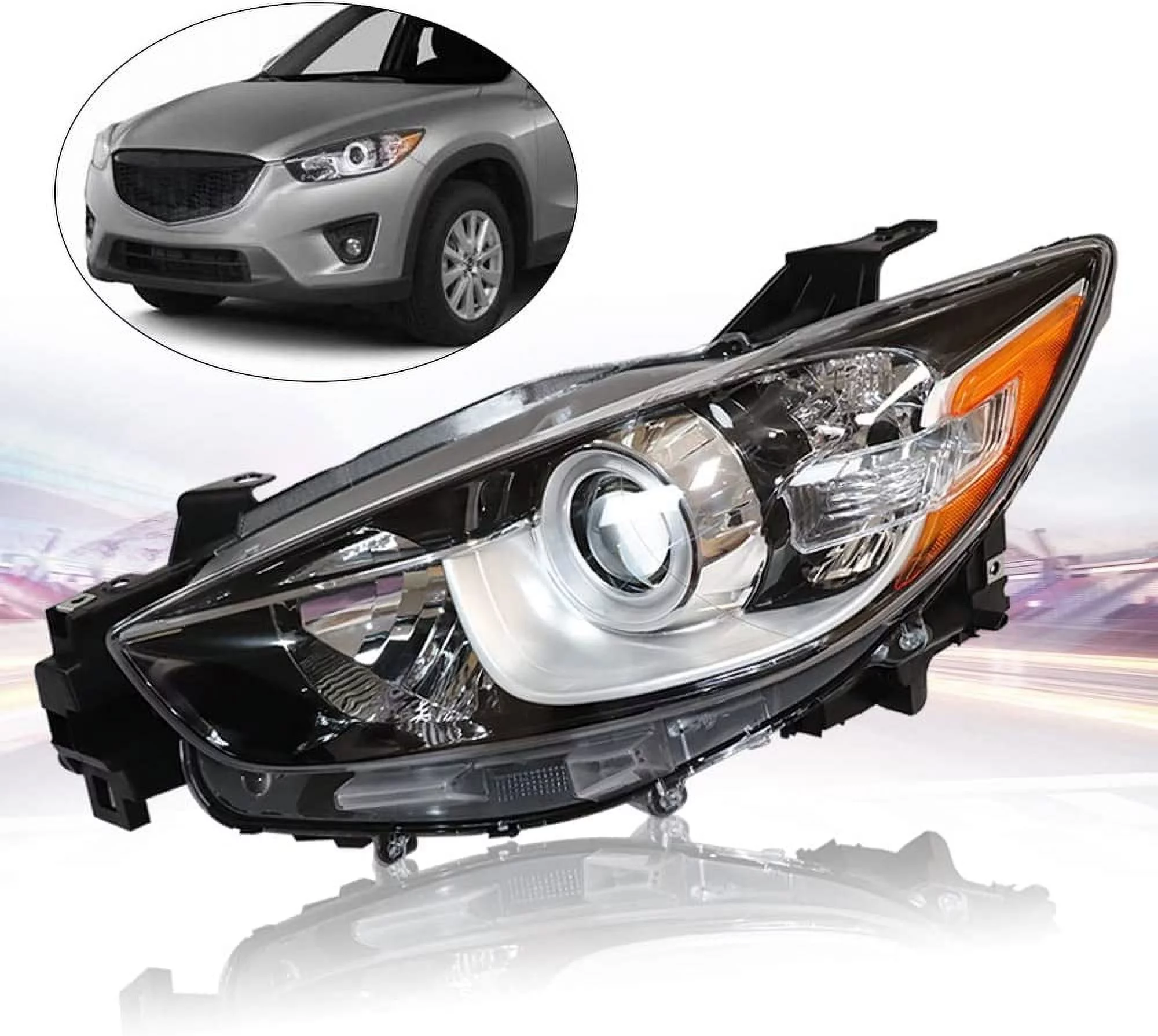 DENEST Halogen Headlight, for 2013 2014 2015 2016 Cx-5 Mazda Headlight 114-59825L Ma2518146 (Driver Side) - Curated Treasures Market