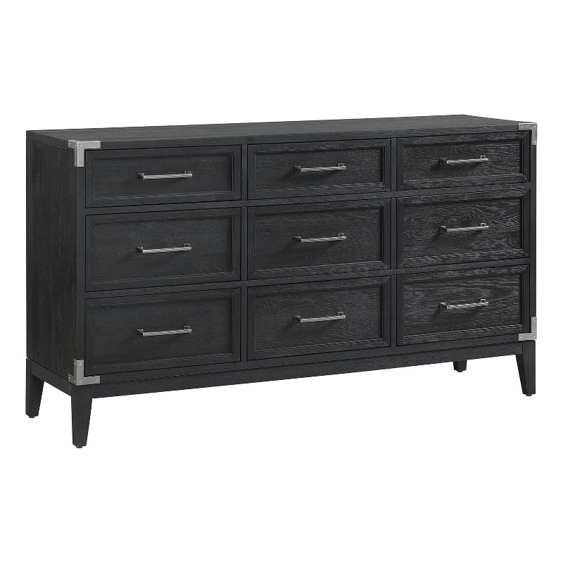 Intercon Furniture Laguna Bedroom 9-Drawer Transitional Wood Dresser in Black - Radiant Selections
