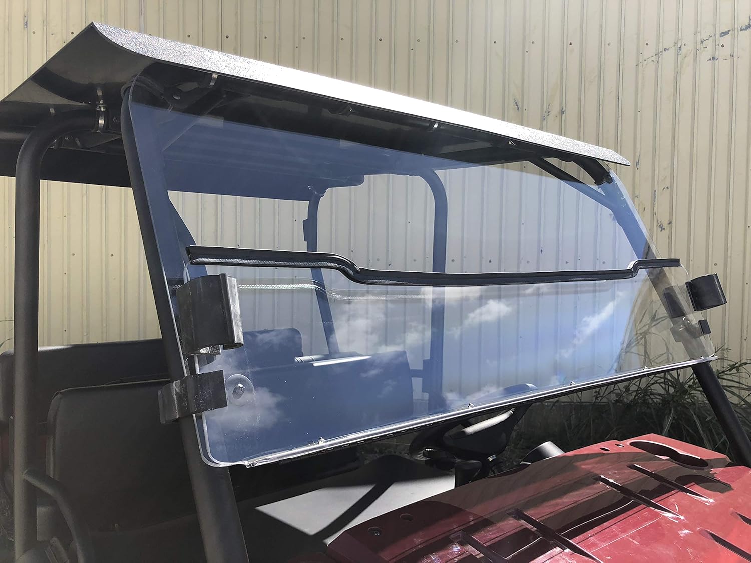 A&S AUDIO AND SHIELD DESIGNS 2009-2021 KAWASAKI MULE 4000,4010 TRANS 3/16 POLYCARBONATE FLIP UP WINDSHIELD