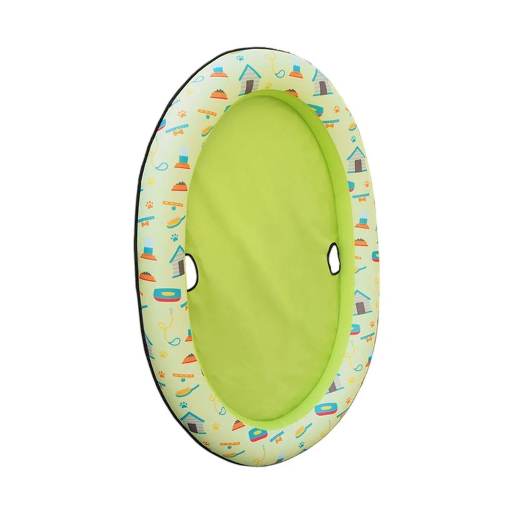 TureClos Pet Swimming Pool Raft Inflatable PVC Pool Raft with Printing Pattern Outdoor Water Playing Toy