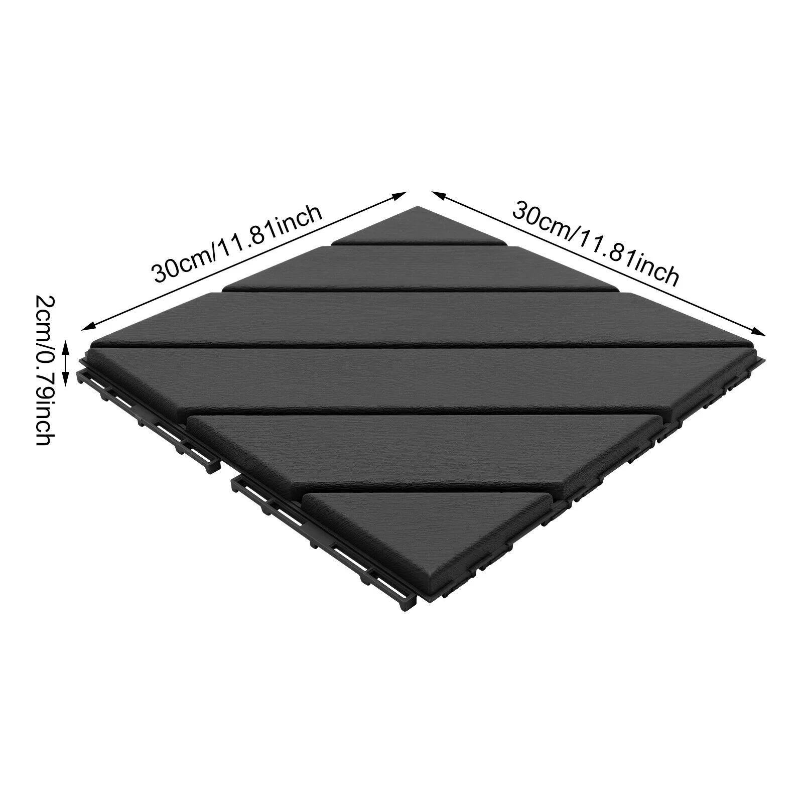 Modern 36PCS Interlocking Deck Tiles Floor Mount Plastic Composite Patio Deck Tiles 12”x12”