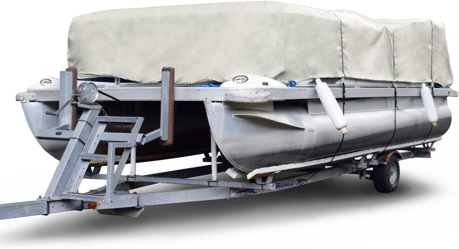 Budge P-300-1 300 Denier Pontoon Cover Gray 17' - 20' Long (Beam Width Up to 110") Lightweight, Waterproof, UV Resistant