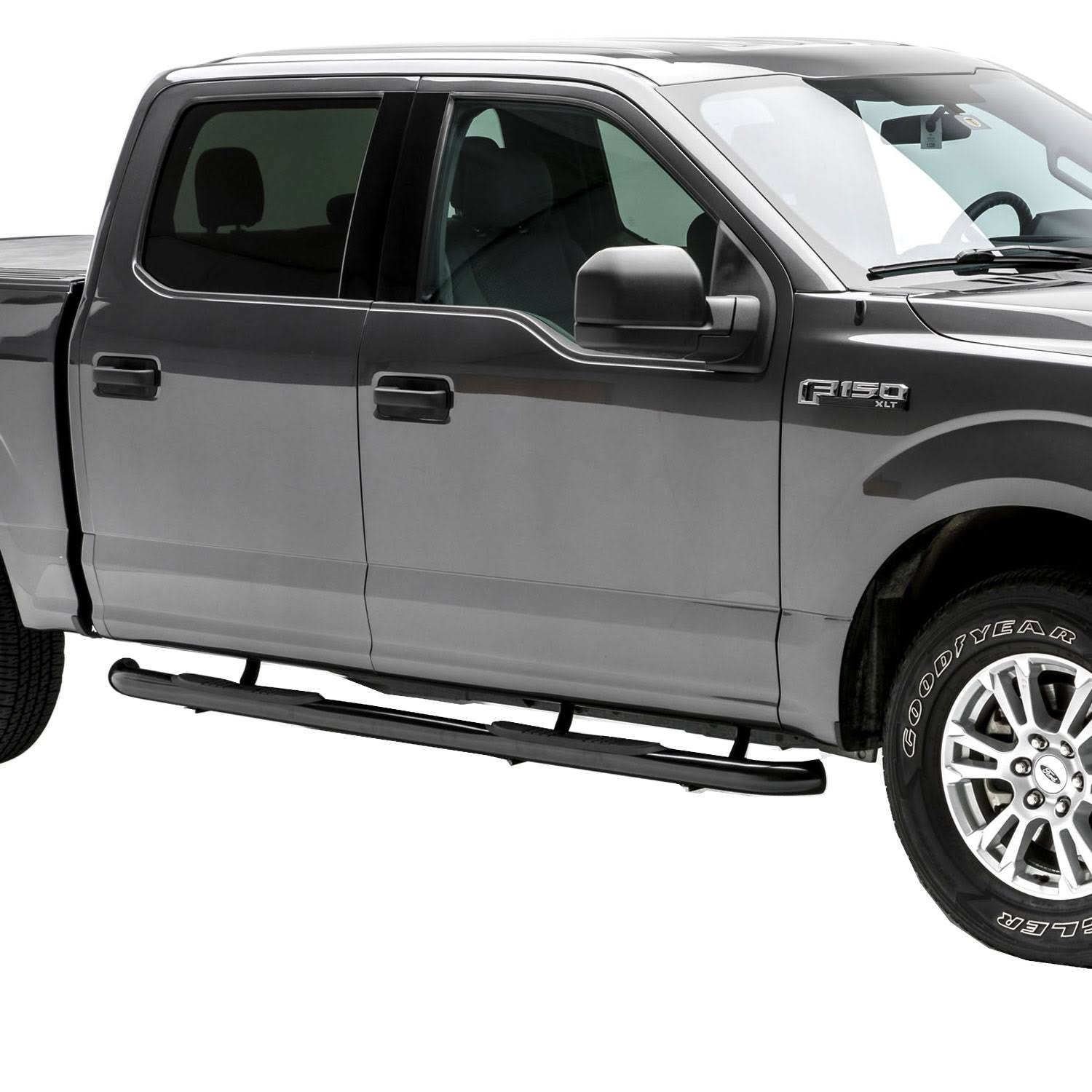 Aries 3-Inch Round Side Bars - Black 203012