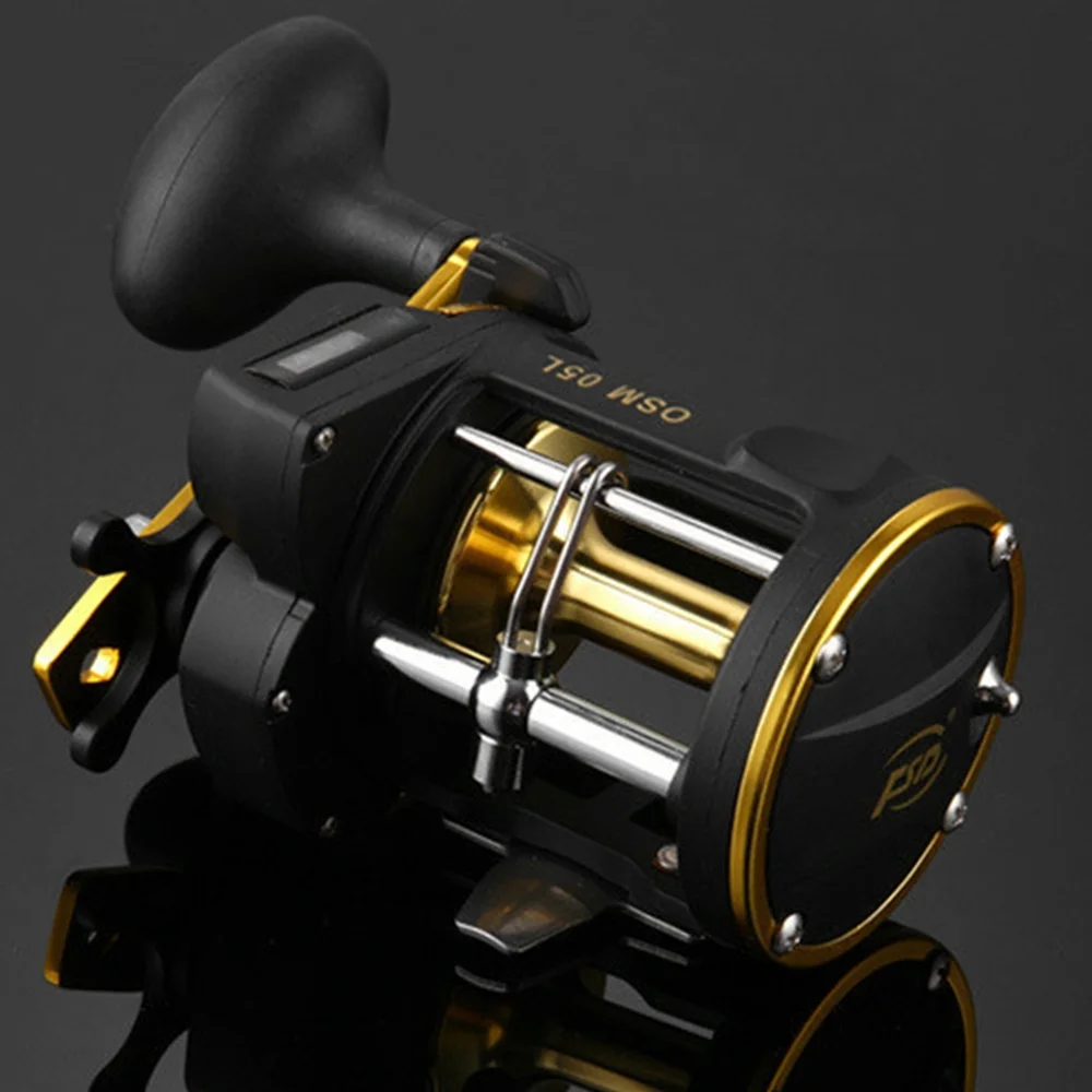 Walmeck Full Metal Trolling Fishing Reels Right Hand Drum Wheel Boat Sea Fishing Reel