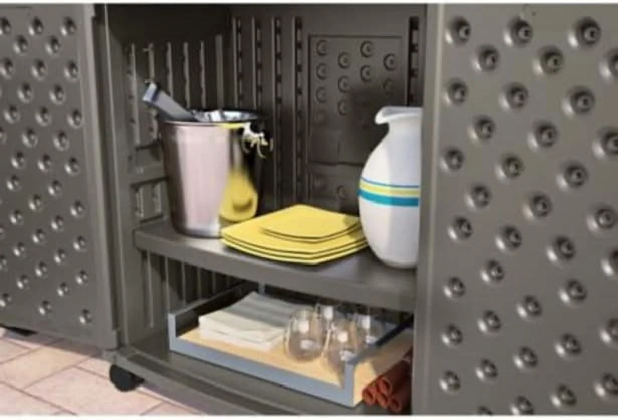 Suncast SNCBMPS6401 Patio Storage & Prep Station, Stoney Gray