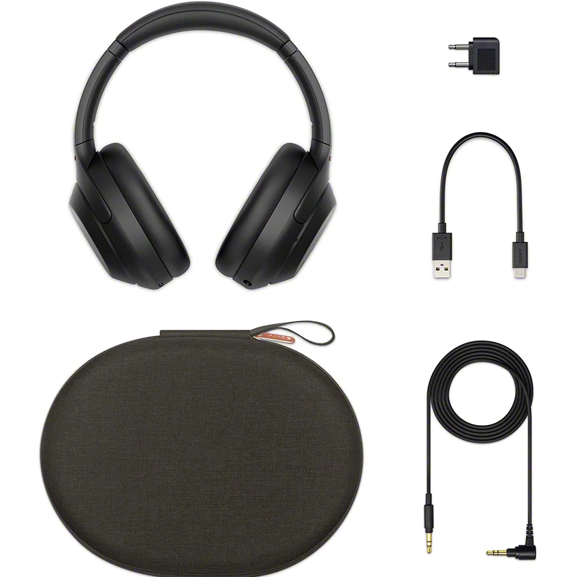 Ultimaxx Essential WH-1000XM4 Wireless Noise-Canceling Over-Ear Headphones Bundle (Black) - Includes: Water-Resistant Gadget Bag & More (7pc Bundle)