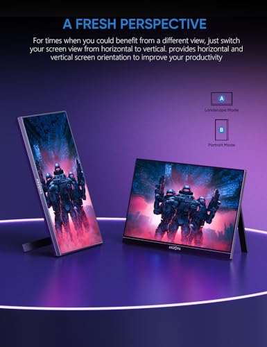 ARZOPA 16.1'' 144Hz Portable Gaming Monitor, 106% sRGB 1080P FHD Kickstand Portable Monitor with HDR, Ultra Slim, Eye Care