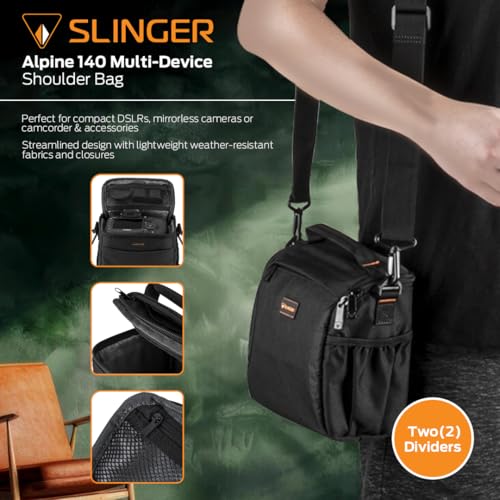 Panasonic LUMIX FZ80D 18.1MP Point & Shoot Digital Camera Bundle with Slinger Alpine 140 Multi-Device Shoulder Bag