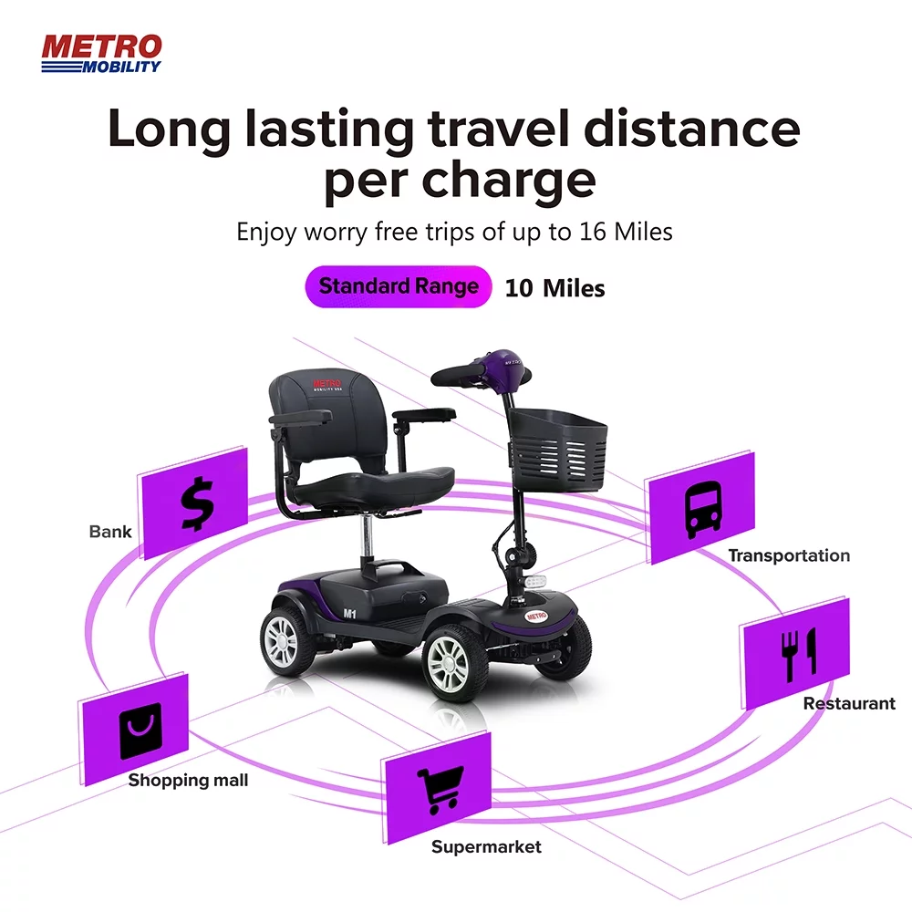 Outdoor Motorized Electric Carts for Senior, Heavy Duty Electric Scooters with 4 Wheel, Sliding Swivel Seat with Flip-Up Armrests for Adults