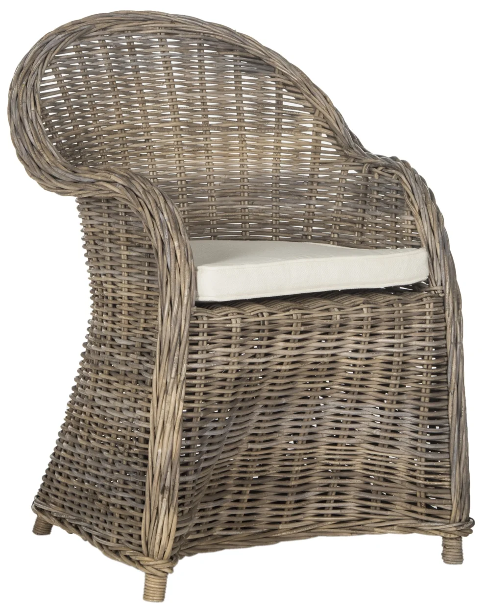 SAFAVIEH Zane Traditional Wicker Outdoor Club Chair, Grey