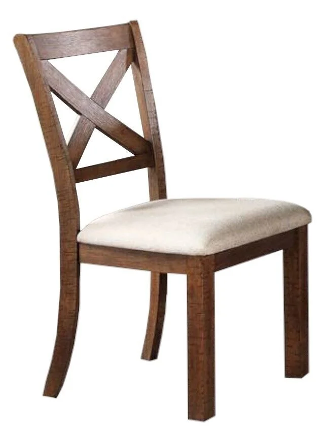 Modern Unique 7pc Dining Set Table 6x Side Chairs Cushion Upholstered Solid wood Kitchen Dining Room Furniture Natural Finish