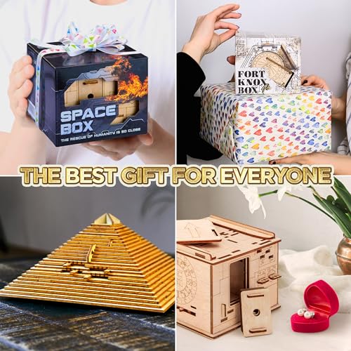 ESC WELT Magic Gifts Set - Brain Teaser Puzzles for Adults & Kids - Puzzle Box with Hidden Compartment - Easter Puzzle Boxes - Escape Room in a Box