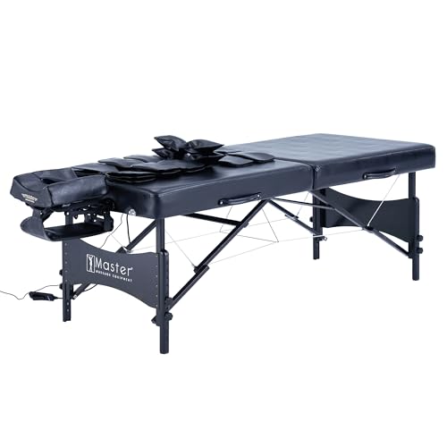Master Massage 30” Monaco Airwave Full Body Stretching Portable Massage Table with Airbags 3D Lumbar Traction for Professional & Home Use