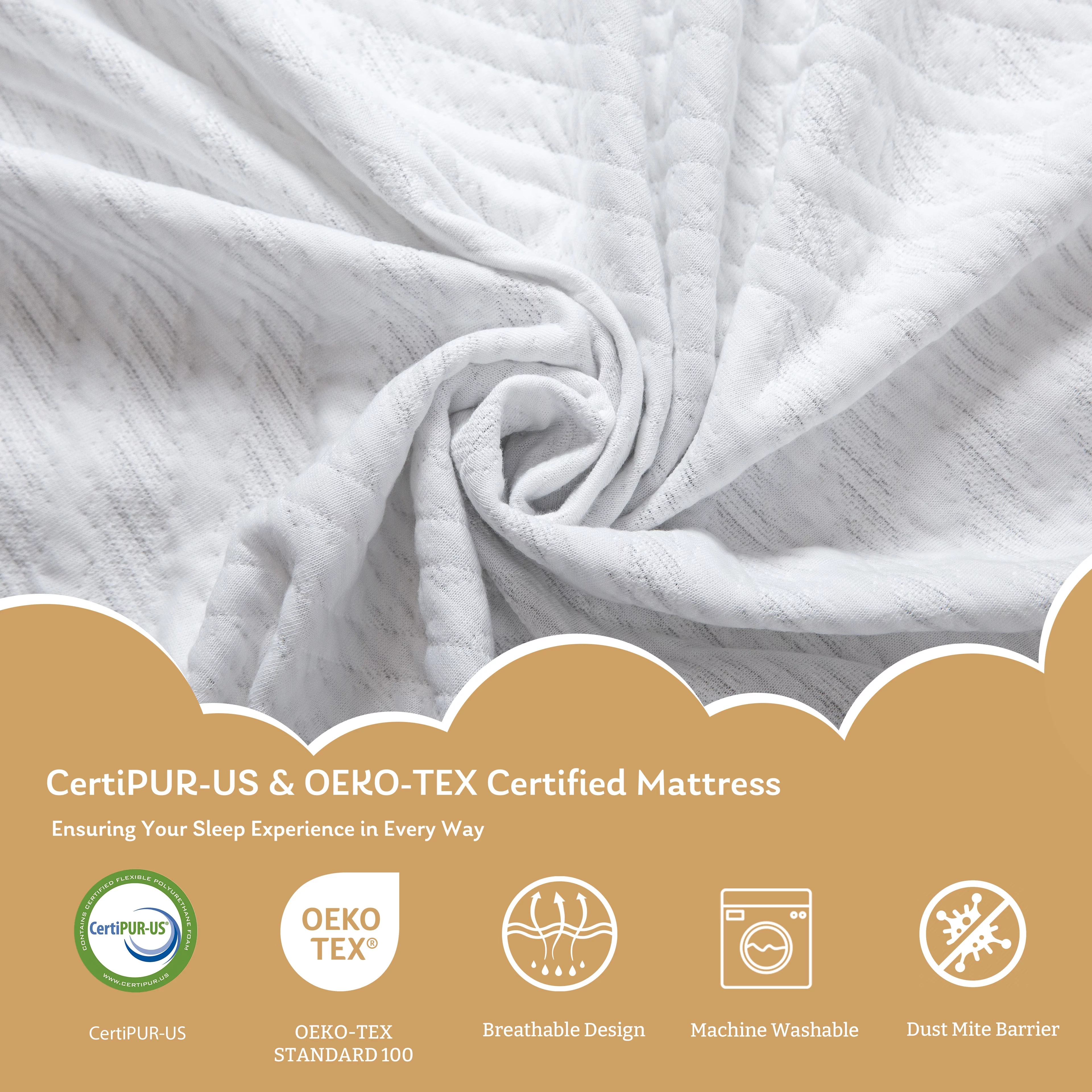 8 inch Full Size Green Tea Cooling Memory Foam Mattress in a box, Medium Feeling, Cooling Gel Infused,Made in USA, White - Radiant Selections