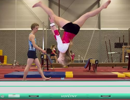 Gymnastics Air Mat Tumbling Track with 4'L x 3'D Air Roller Octagon Mat Air Barrel