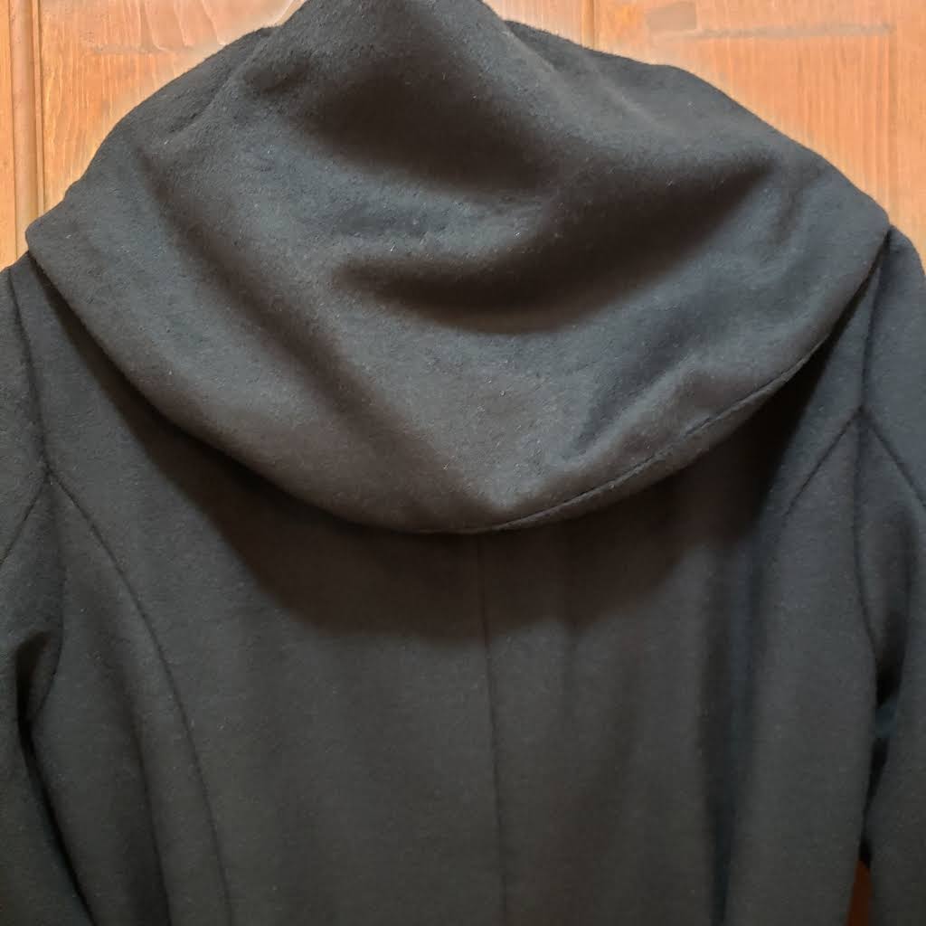 Cole Haan Wool Blend Zip Font Hooded Coat Black 10 at Hautelook
