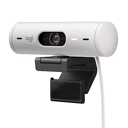Logitech Brio 500 Full HD Webcam with Auto Light Correction,Show Mode, Dual Noise Reduction Mics, Webcam Privacy Cover, Works with Microsoft Teams