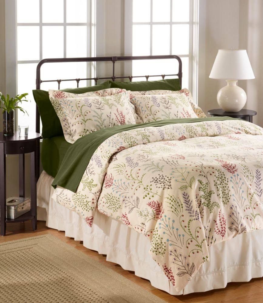 Ultrasoft Comfort Flannel Comforter Cover Collection, Botanical Floral Tan King Size | L.L.Bean