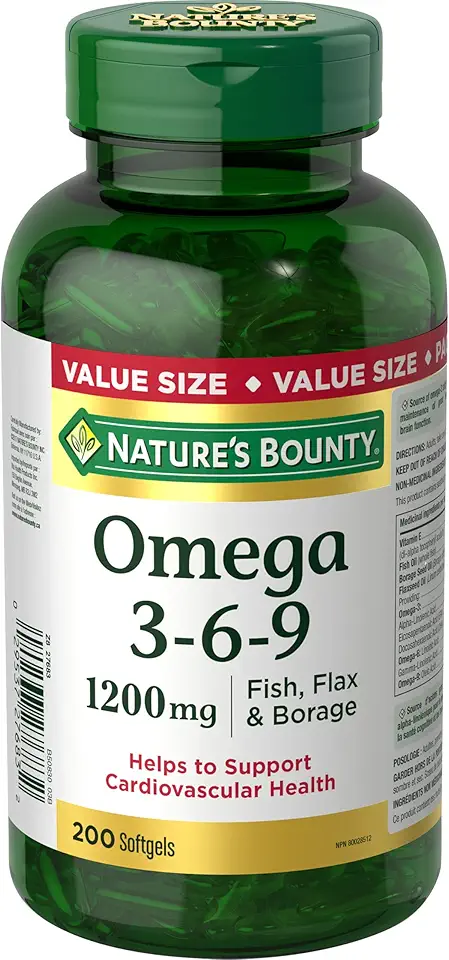 Nature's Bounty Omega-3-6-9 1200mg 200 count - Kansas Nuitrition - HNZSDS