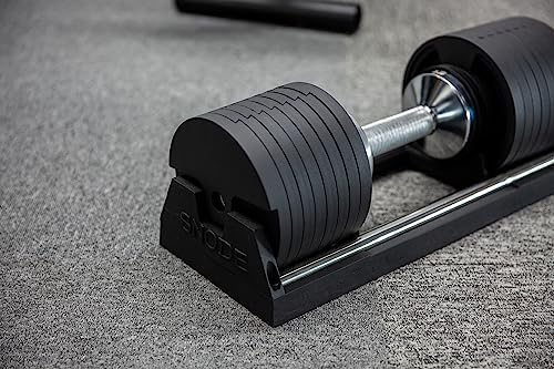 SNODE AD80 Drop Proof 80 lbs Adjustable Dumbbell Set -Adjustable Weights with Cast Iron Plates and Cradle, Knurled Handle, Fast Adjust