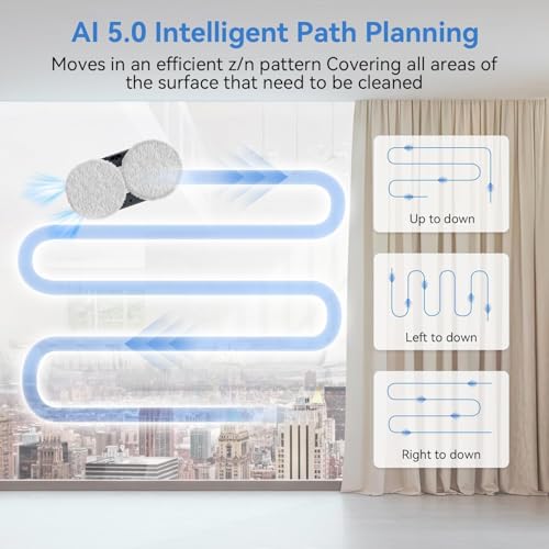Automatic Window Cleaning Robot, Window Cleaner Robot Auto Dual Spray, 2025 Model Robot Limpia Vidrios AI Path Planning, 3000Pa Suction