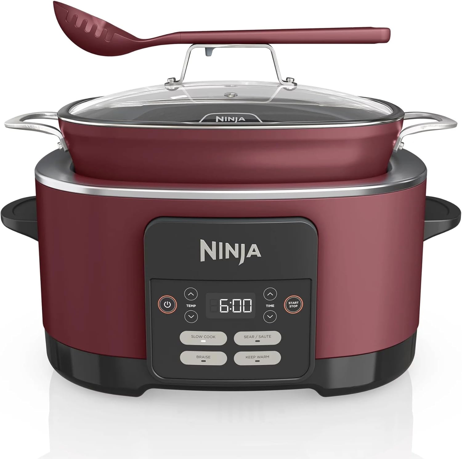 Ninja MC1000 Foodi PossibleCooker 8.5 Quart Multi-Cooker, with 4-in-1 Slow Cooker, Dutch Oven & More, Glass Lid & Integrated Spoon, Nonstick