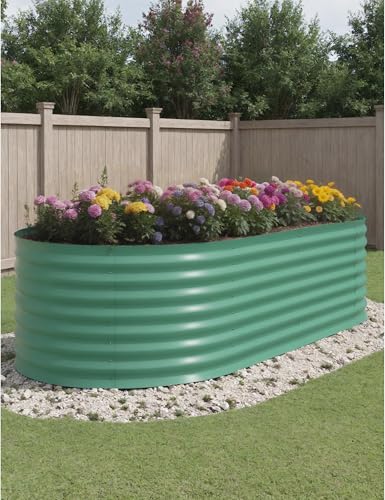 10x4x1.5ft Raised Garden Bed,Galvanized Raised Planter Boxes Outdoor with Easy Assembly, Large Garden Bed for Vegetables, Fruits, Flower
