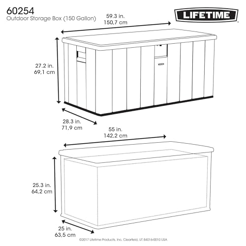Lifetime 60012 Extra Large Deck Box, 130 Gallon, Desert Sand/Brown