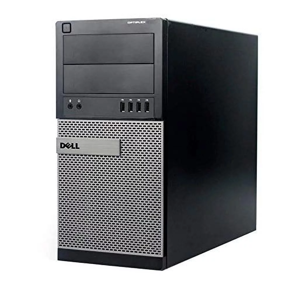 Pre-Owned Dell Optiplex 990 Tower Desktop Computer - Intel Core i5 2nd Gen, 16GB RAM, 256GB SSD, New Keyboard, Mouse, WiFi Adapter