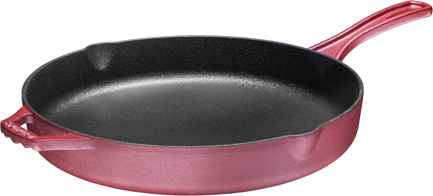 Cast Iron Skillet, Non-Stick, 12 inch Frying Pan Skillet Pan For Stove top, Oven Use & Outdoor Camping with Pour Spouts