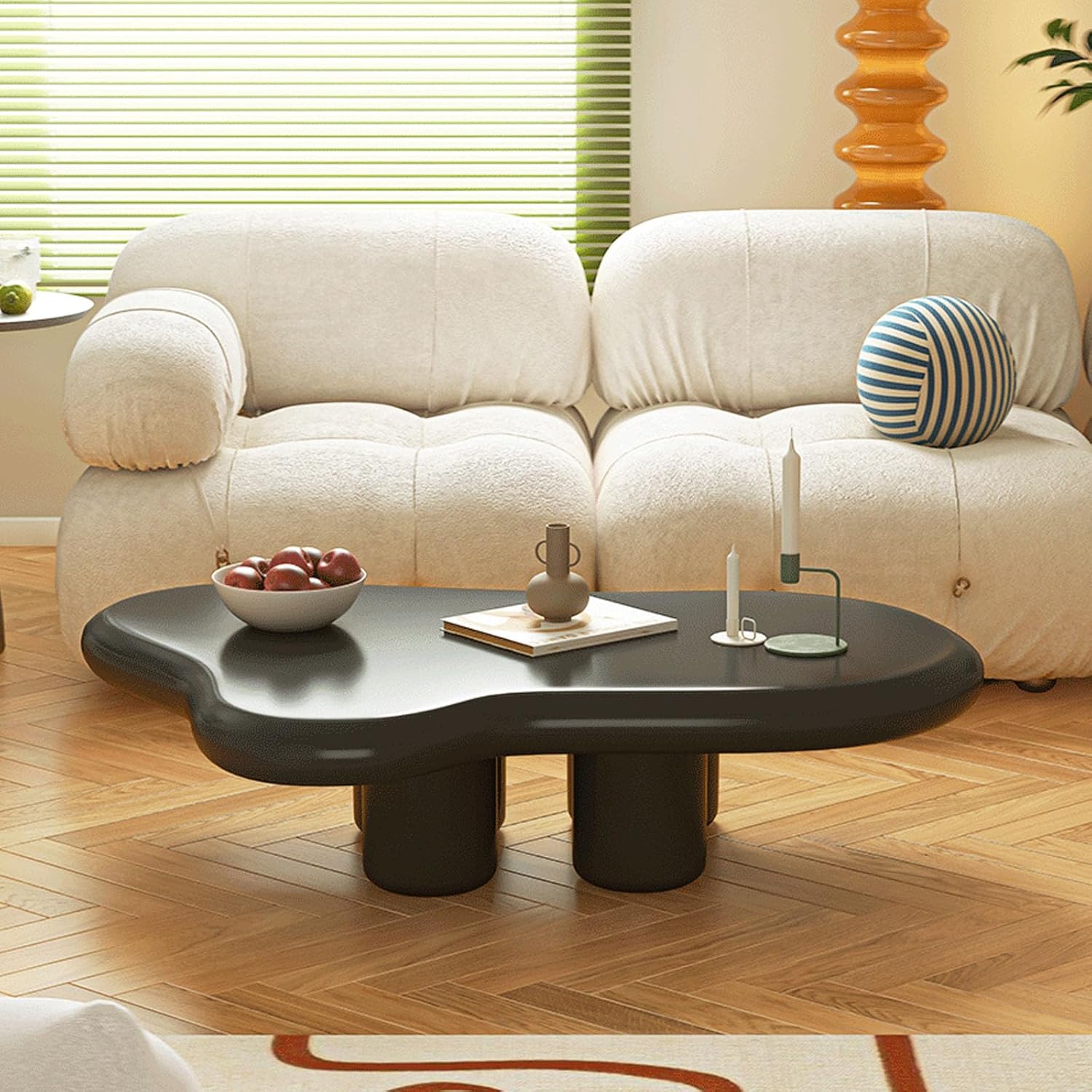 Cloud Coffee Table Irregular Indoor End Table for Living Room Modern Coffee Table Free Shape Coffee Table with 4 Legs