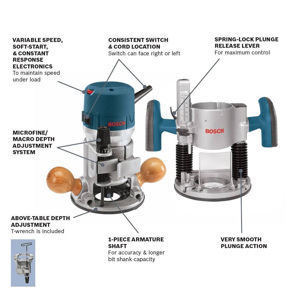 Bosch 1617EVSPK 12 Amp 2-1/4-Horsepower Plunge and Fixed Base Variabl