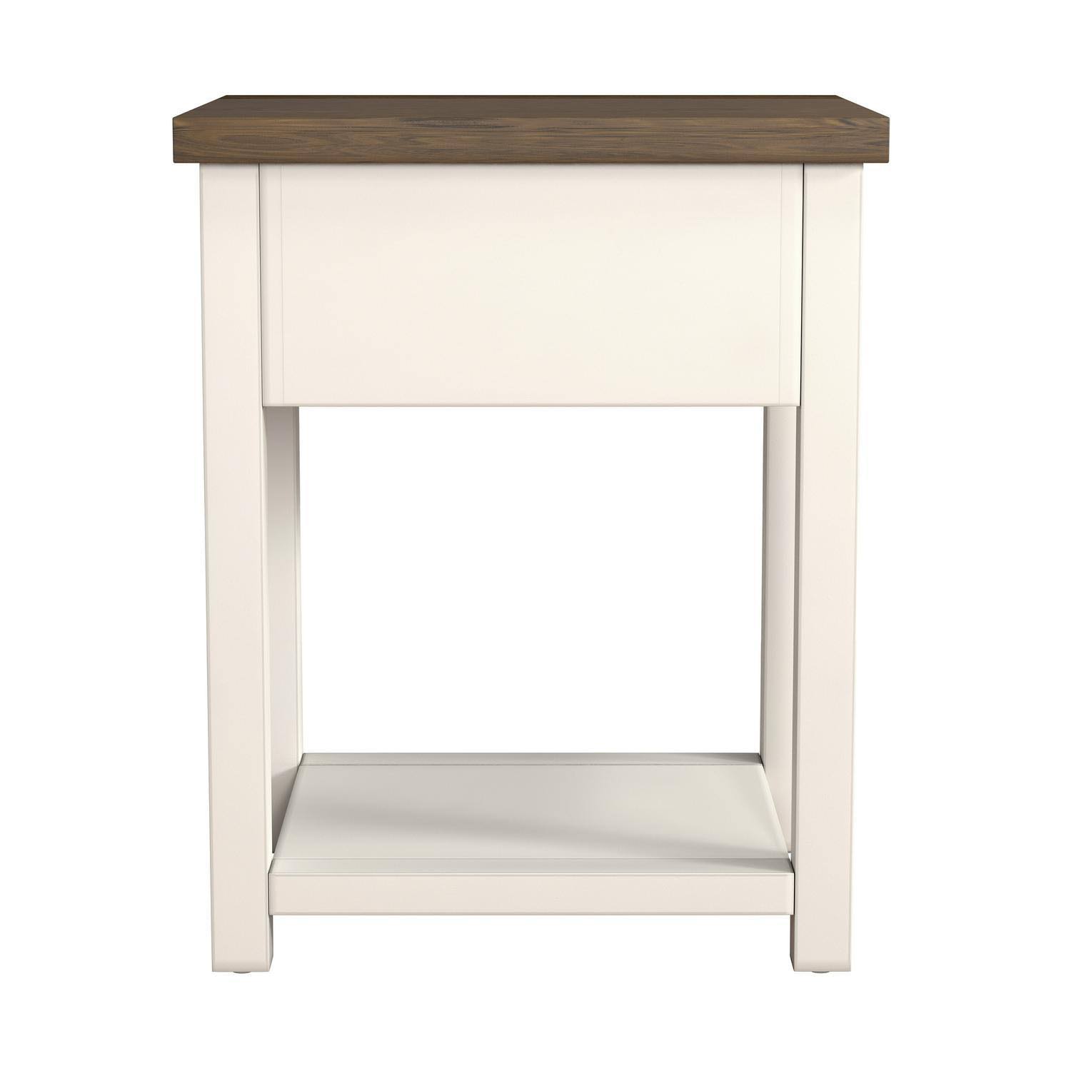 Lancaster Farmhouse Oak Top Rectangular Nightstand, Set of 2, Gray, by Hillsdale Living Essentials