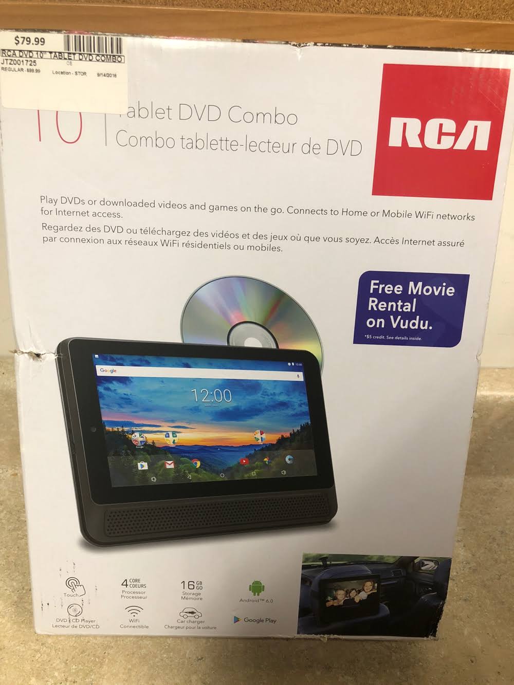 RCA DRP2091 DVD Combo Tablet - Wi Fi - 16 GB - Black - 10x22