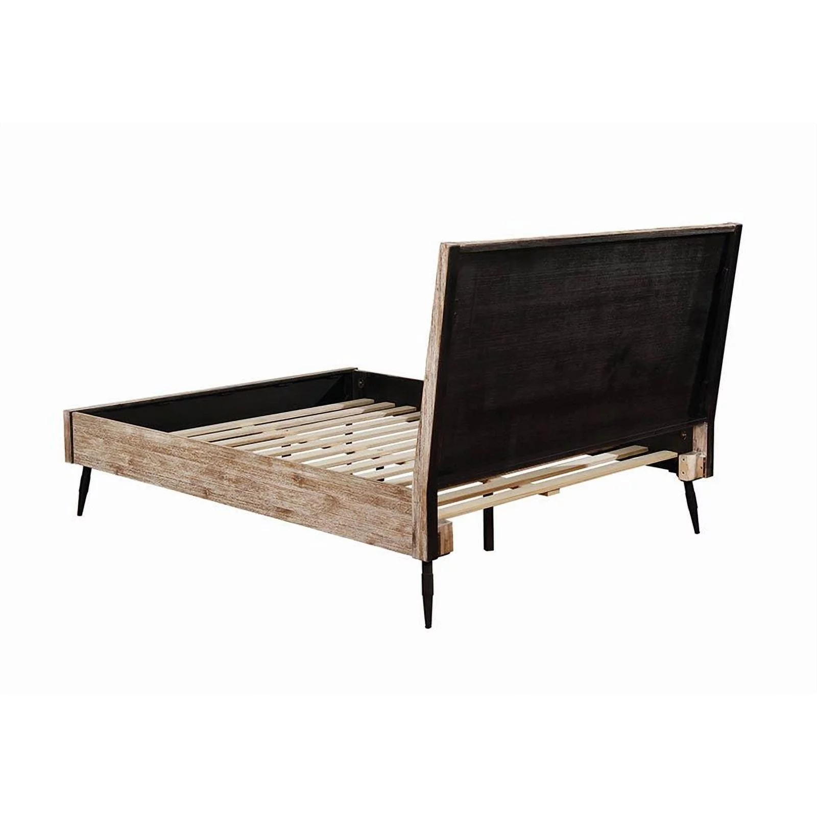 Maklaine 4-piece Farmhouse Wood Eastern King Bedroom Set in Brown